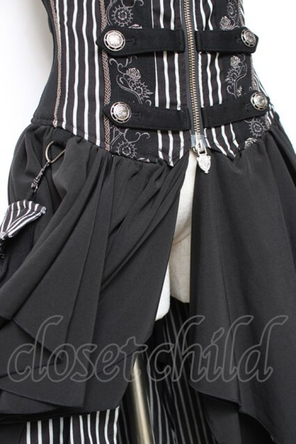 画像4: Ozz oneste / ローズ刺繍ロングベスト  黒×白 Y-25-12-05-107-OO-OP-SZ-OS (4)