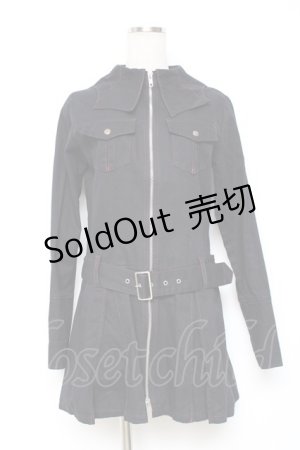 画像: PEACE NOW / 蜘蛛の巣襟デニムワンピ  黒 Y-25-12-05-108-PU-OP-SZ-ZY