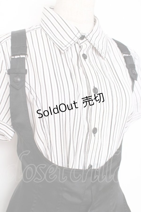 画像3: ALGONQUINS / 重ね着ストライプチュニ  黒 Y-25-12-05-112-AL-OP-SZ-ZY (3)