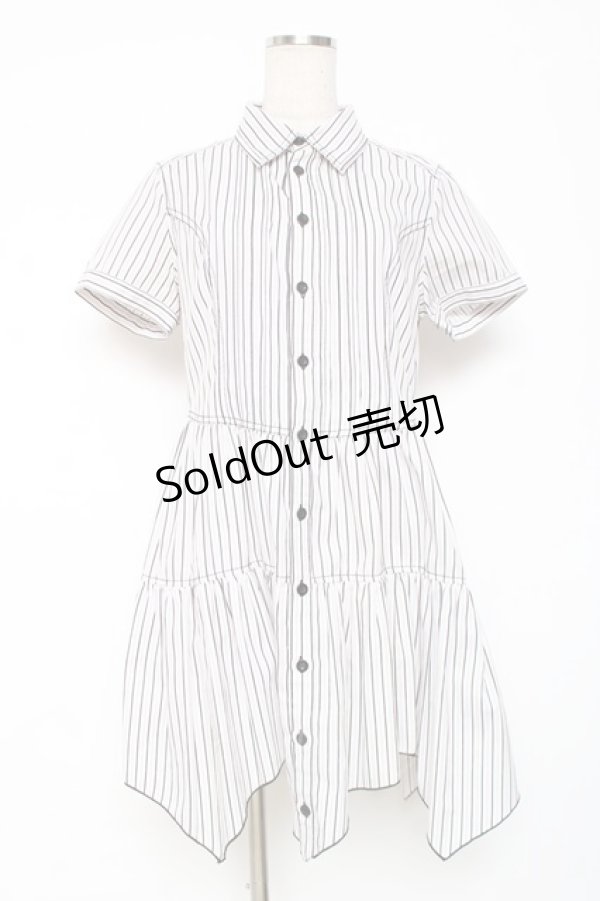 画像4: ALGONQUINS / 重ね着ストライプチュニ  黒 Y-25-12-05-112-AL-OP-SZ-ZY (4)