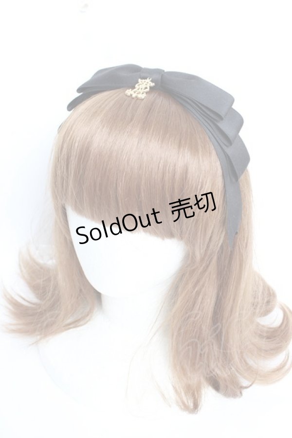 画像1: ALICE and the PIRATES / まんなかリボンカチューシャ  黒 Y-25-12-05-021-PA-AC-SZ-ZY (1)