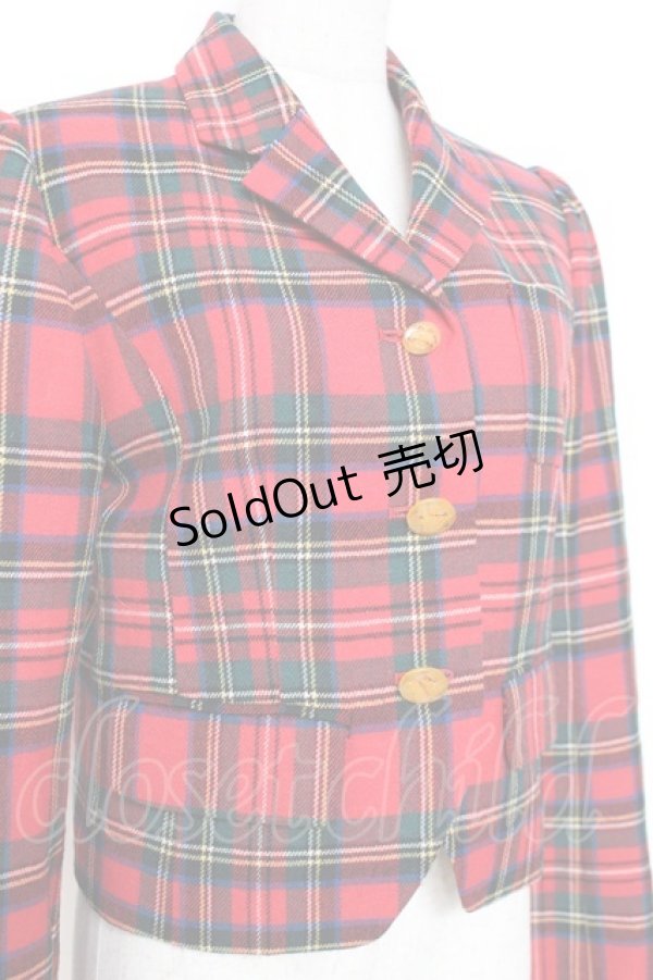 画像4: Jane Marple / タータンジャケット M 赤 Y-25-12-05-114-JM-JA-SZ-ZY (4)