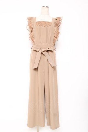 画像: axes femme / フリル×レースサロペット M キャメル Y-25-12-05-115-AX-OP-SZ-ZY