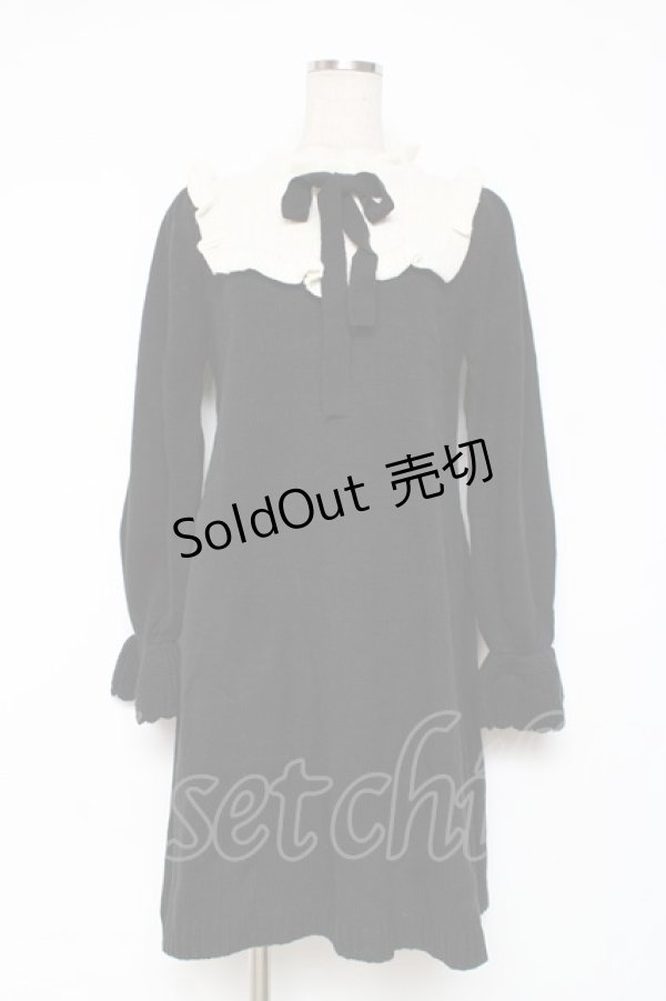 画像1: axes femme / ヨーク切替ニットワンピース F 黒 Y-25-12-05-118-AX-OP-SZ-ZY (1)