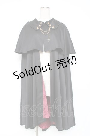 画像: Amavel / Fantasic Vampireケープ付きローブ  黒 Y-25-12-05-120-CA-JA-SZ-ZY