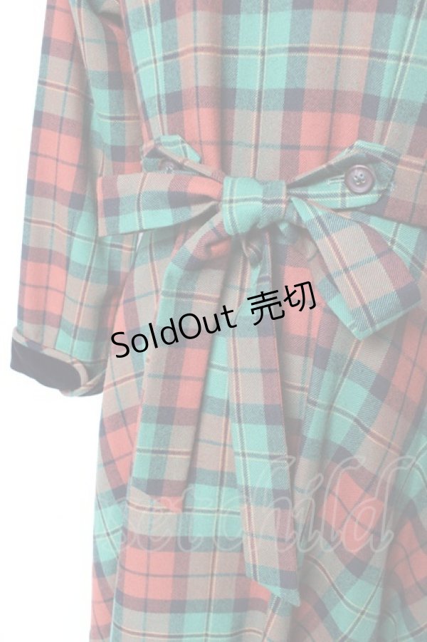 画像3: Jane Marple / 別珍衿のタータンワンピース M グリーン Y-25-12-05-121-JM-OP-SZ-ZY (3)