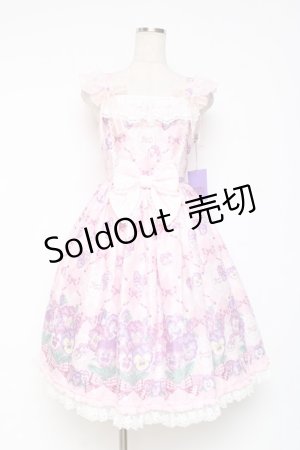 画像: Angelic Pretty / Lacy Pansyジャンパースカート  ピンク Y-25-12-05-127-AP-OP-SZ-ZY