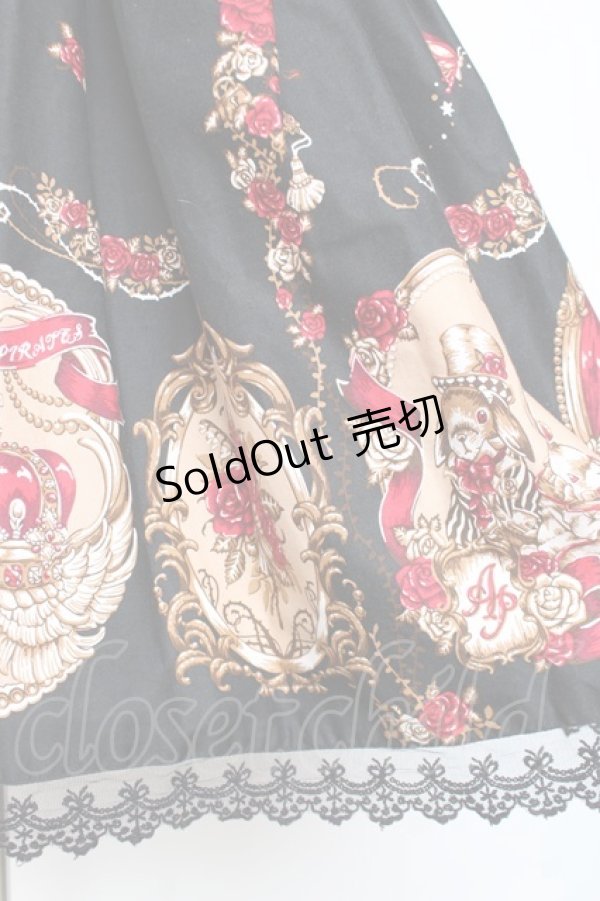 画像4: ALICE and the PIRATES / いばらうさぎのペイサージュ柄ジャンパースカートII  黒 Y-25-12-05-128-PA-OP-SZ-ZY (4)