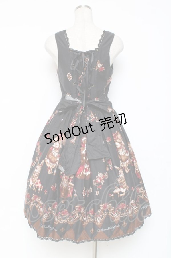 画像2: ALICE and the PIRATES / ワンダーラビットのマジカルトランプティーパーティ柄ジャンパースカートセット  黒 Y-25-12-05-130-PA-OP-SZ-ZY (2)