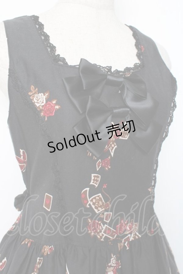 画像4: ALICE and the PIRATES / ワンダーラビットのマジカルトランプティーパーティ柄ジャンパースカートセット  黒 Y-25-12-05-130-PA-OP-SZ-ZY (4)