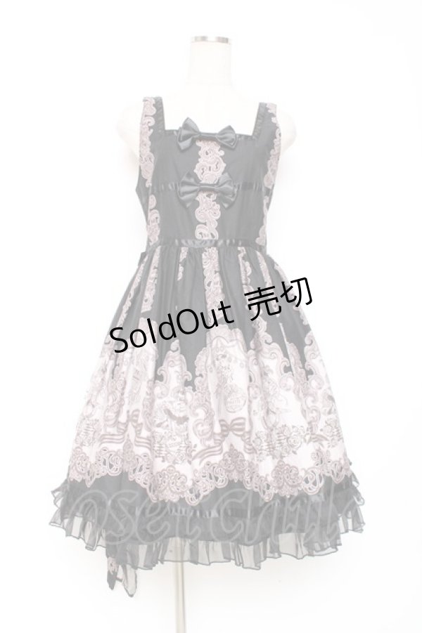 画像1: ALICE and the PIRATES / A/P海賊柄ジャンパースカートセット  黒 Y-25-12-05-132-PA-OP-SZ-ZY (1)