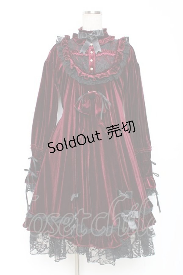 画像1: tale-bringer / ベロアワンピース  ワイン Y-25-12-05-138-LO-OP-SZ-ZY (1)