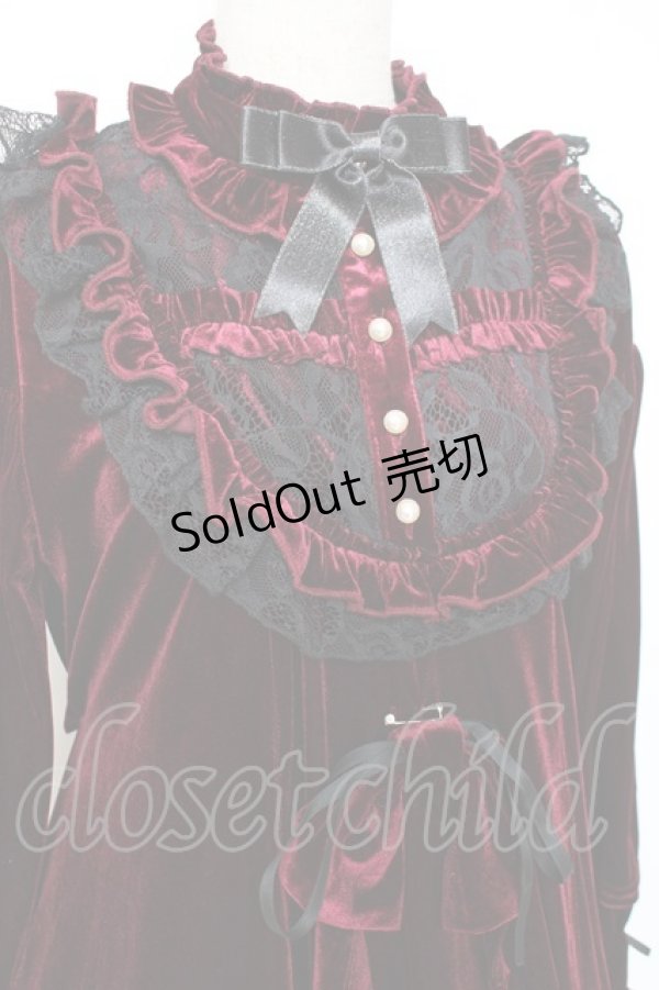 画像4: tale-bringer / ベロアワンピース  ワイン Y-25-12-05-138-LO-OP-SZ-ZY (4)