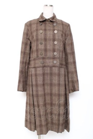 画像: The Gabriel Chelsea / プリーツチェック柄コート  ブラウン Y-25-12-05-143-LO-CO-SZ-ZY