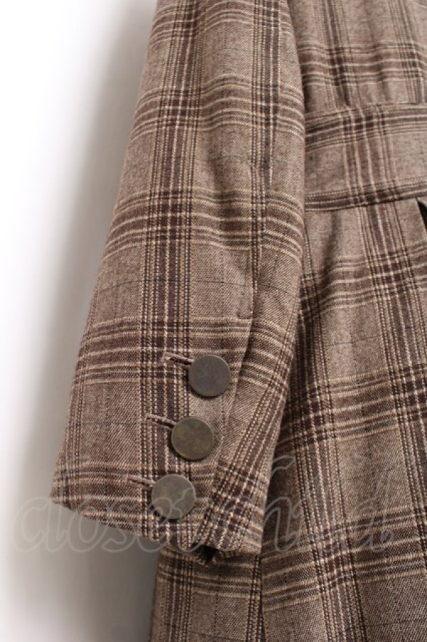 画像3: The Gabriel Chelsea / プリーツチェック柄コート  ブラウン Y-25-12-05-143-LO-CO-SZ-ZY (3)