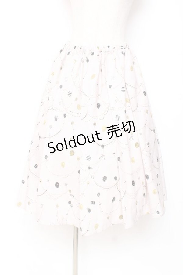画像1: Franche Lippee / 風船柄タックスカート M ベージュ Y-25-12-05-149-LO-SK-SZ-ZY (1)