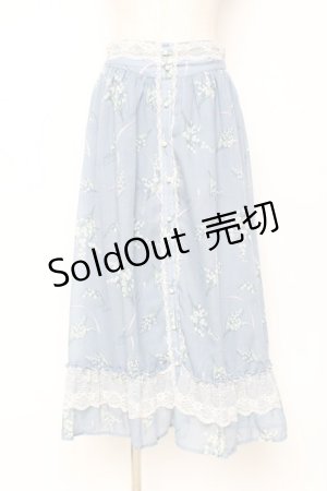 画像: axes femme / すずらん柄前ボタンスカート M サックス Y-25-12-05-151-AX-SK-SZ-ZS