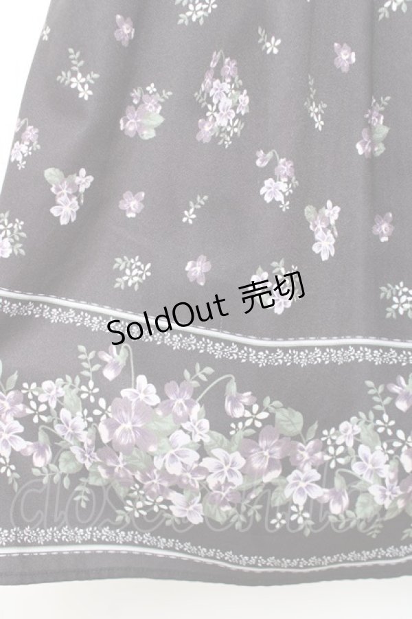 画像3: axes femme / すみれ柄サス付スカート M 黒 Y-25-12-05-152-AX-SK-SZ-ZI (3)