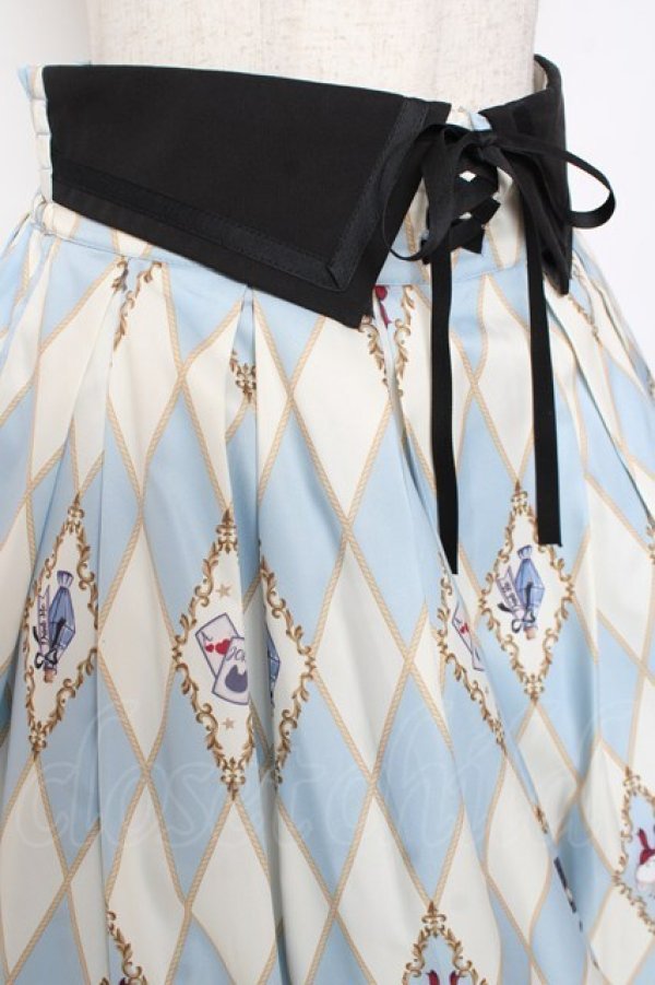 画像3: axes femme Kawaii / ダイヤ柄襟付きスカート M サックス Y-25-12-05-153-AX-SK-SZ-ZI (3)