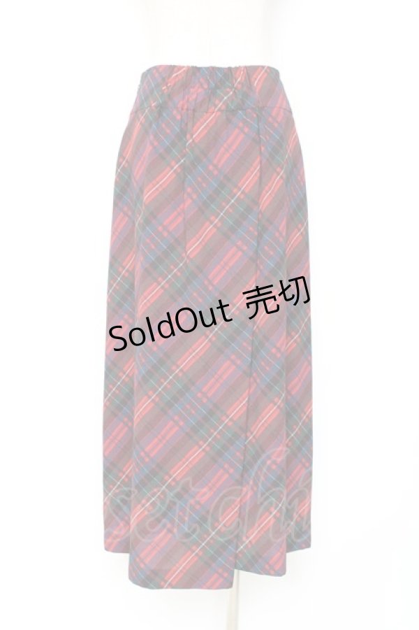 画像2: Franche Lippee / タータンチェック×パールチェーンptスカート M 赤 Y-25-12-05-154-LO-SK-SZ-ZY (2)