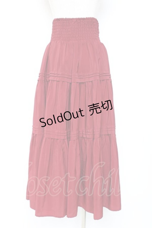 画像2: axes femme POETIQUE / ハイウエストティアードスカート  赤 Y-25-12-05-158-AX-SK-SZ-ZI (2)