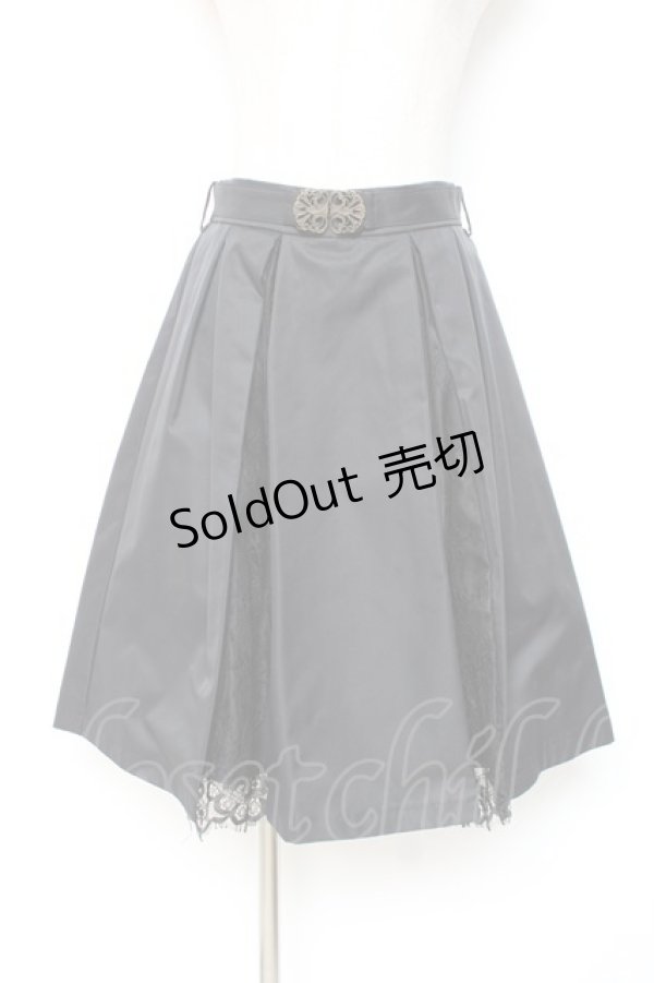 画像1: axes femme / ベルト付きレース切替スカート M 黒 Y-25-12-05-159-AX-SK-SZ-ZI (1)