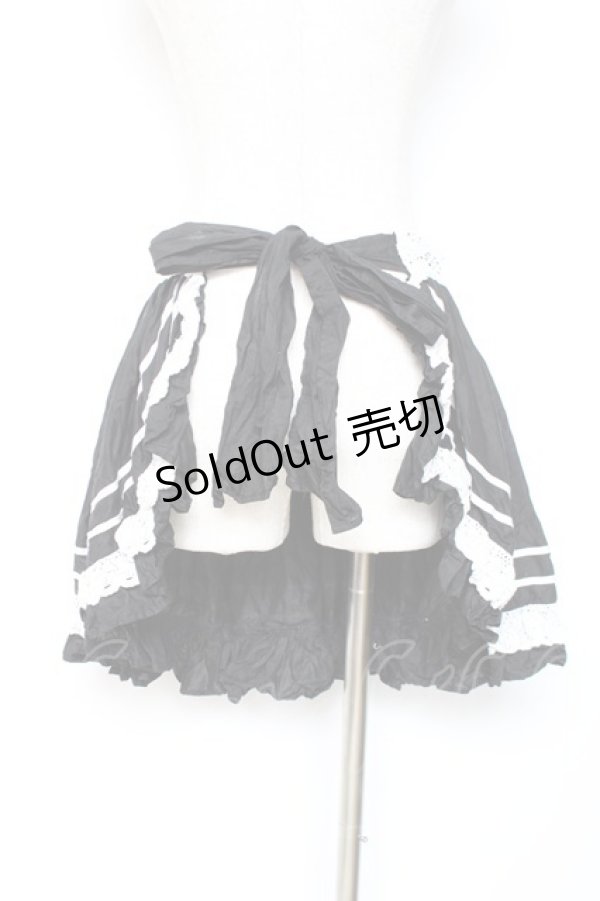 画像3: ALICE and the PIRATES / アリスのローンフリルエプロン  黒 Y-25-12-05-160-PA-SK-SZ-ZY (3)