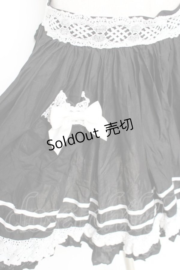 画像4: ALICE and the PIRATES / アリスのローンフリルエプロン  黒 Y-25-12-05-160-PA-SK-SZ-ZY (4)