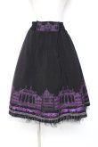 画像1: OZZ ANGELO / アイアンゲート柄リバーシブルスカート  黒×紫 Y-25-12-05-162-OO-SK-SZ-ZS (1)