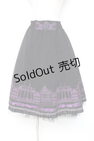 画像: OZZ ANGELO / アイアンゲート柄リバーシブルスカート  黒×紫 Y-25-12-05-162-OO-SK-SZ-ZS