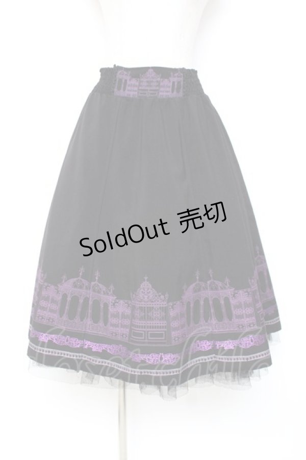 画像1: OZZ ANGELO / アイアンゲート柄リバーシブルスカート  黒×紫 Y-25-12-05-162-OO-SK-SZ-ZS (1)