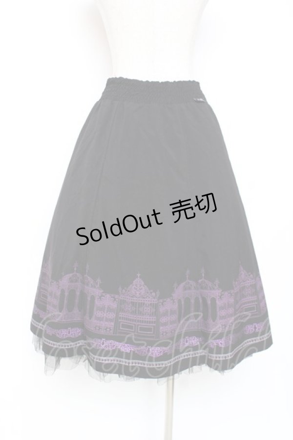 画像2: OZZ ANGELO / アイアンゲート柄リバーシブルスカート  黒×紫 Y-25-12-05-162-OO-SK-SZ-ZS (2)