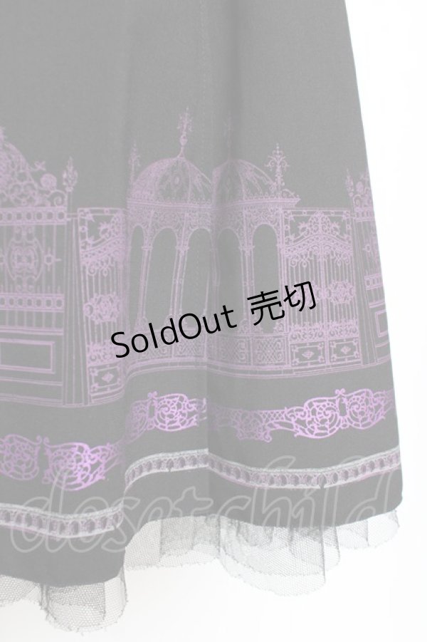 画像4: OZZ ANGELO / アイアンゲート柄リバーシブルスカート  黒×紫 Y-25-12-05-162-OO-SK-SZ-ZS (4)