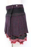 画像2: Ozz Croce / チェック柄裾プリーツスカート  赤×黒 Y-25-12-05-164-OO-SK-SZ-ZY (2)