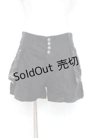 画像: Ozz oneste / 百合刺繍ショートパンツ  黒×紫 Y-25-12-05-167-OO-PA-SZ-ZY