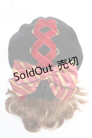画像: ATELIER PIERROT / ハリー・ポッターリボンブローチ付きレースアップベレー帽  グリフィンドール Y-25-12-05-032-EL-ZA-SZ-ZY