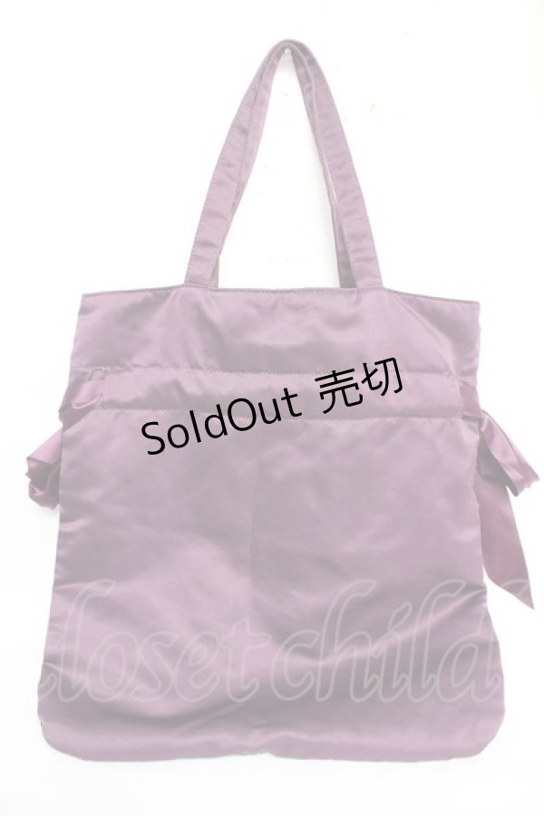 画像2: Maison de FLEUR / ダブルリボントートバッグ  パープル Y-25-12-05-037-LO-BG-SZ-ZY (2)