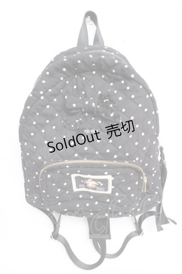 画像1: PINK HOUSE / 水玉リボンリュック  黒 Y-25-12-05-038-LO-BG-SZ-ZY (1)