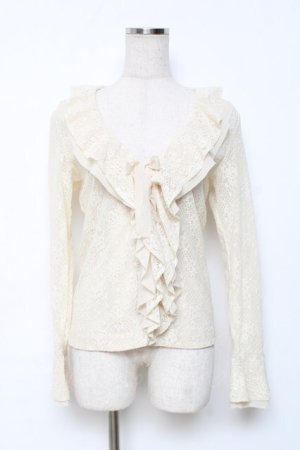 画像: INGEBORG / フリル総レースブラウス  キナリ Y-25-12-08-004-LO-BL-SZ-ZY