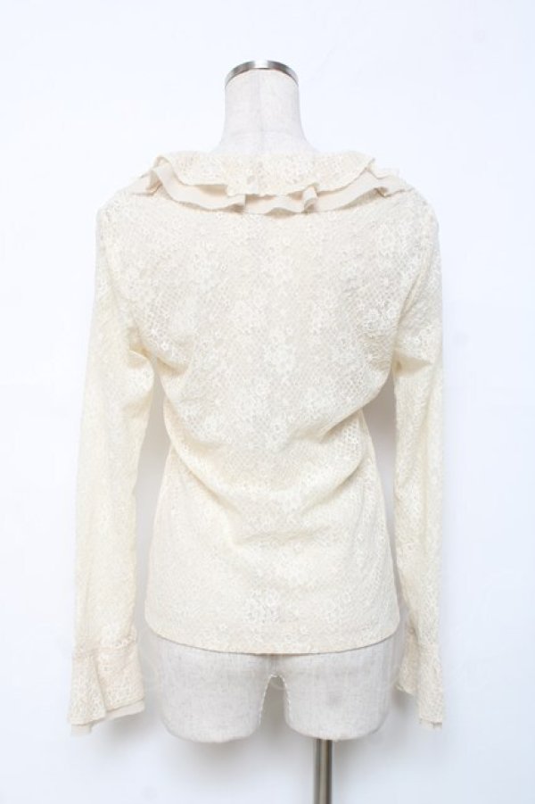 画像2: INGEBORG / フリル総レースブラウス  キナリ Y-25-12-08-004-LO-BL-SZ-ZY (2)