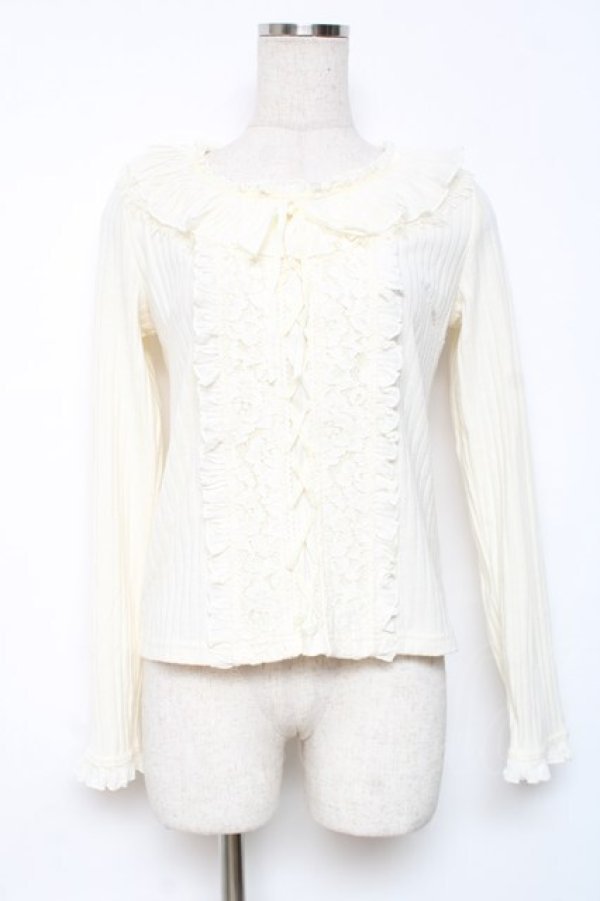 画像1: LIZ LISA / レース使いテレコトップス 0 生成り Y-25-12-08-025-LO-TO-SZ-ZY (1)