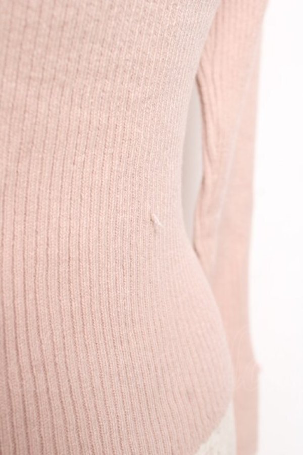 画像5: LIZ LISA / 袖レース付きリブニット 0 ピンク Y-25-12-08-026-LO-TO-SZ-ZY (5)