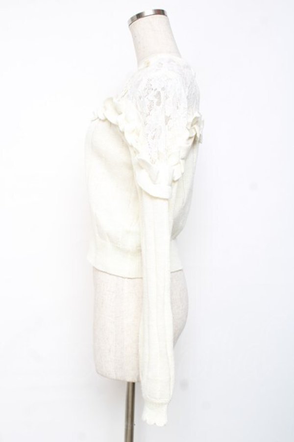 画像2: LIZ LISA / フラワー刺繍フリルニットトップス 0 アイボリー Y-25-12-08-027-LO-TO-SZ-ZY (2)