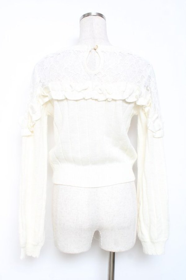 画像3: LIZ LISA / フラワー刺繍フリルニットトップス 0 アイボリー Y-25-12-08-027-LO-TO-SZ-ZY (3)