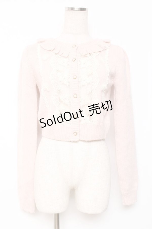 画像1: LIZ LISA / レース×フラワーモチーフニットカーディガン 0 ピンク Y-25-12-08-028-LO-TO-SZ-ZY (1)