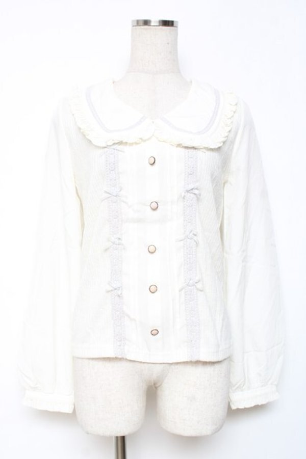 画像1: LIZ LISA / リボンブラウス 0 アイボリー Y-25-12-08-031-LO-TO-SZ-ZY (1)