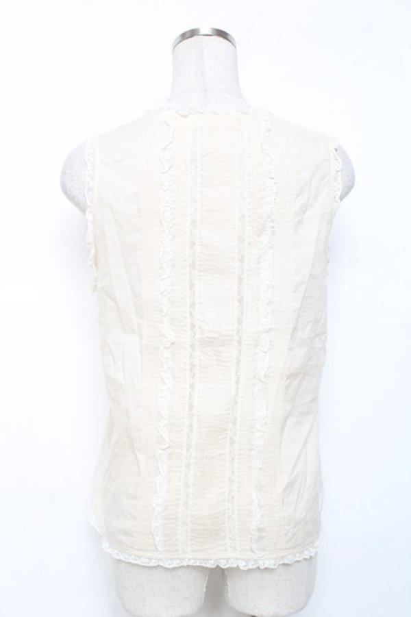 画像2: INGEBORG / ピンタックノースリブラウス  キナリ Y-25-12-08-005-LO-BL-SZ-ZY (2)