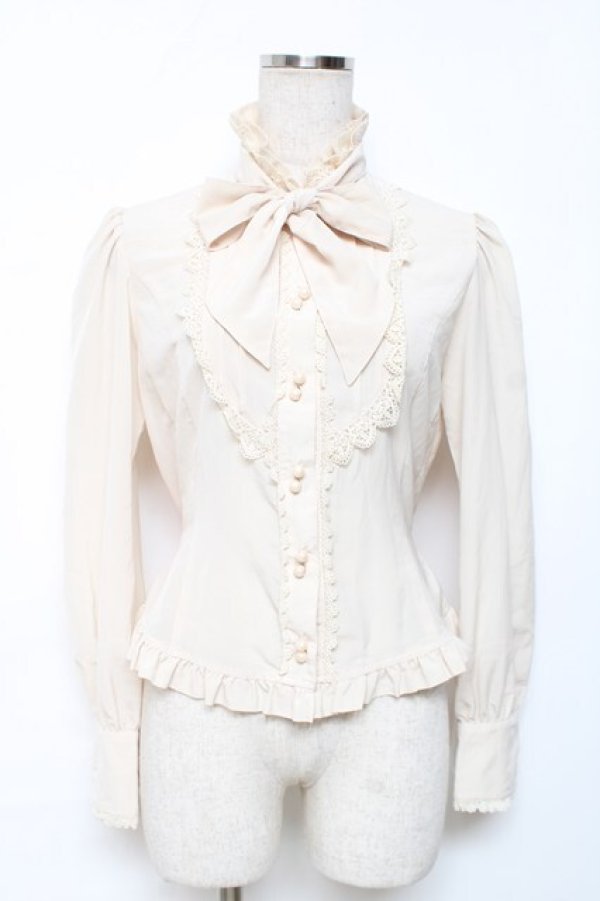 画像1: Innocent World / ユリ紋章オリジナルデシンブラウス M ベージュ Y-25-12-08-006-IW-BL-SZ-ZY (1)