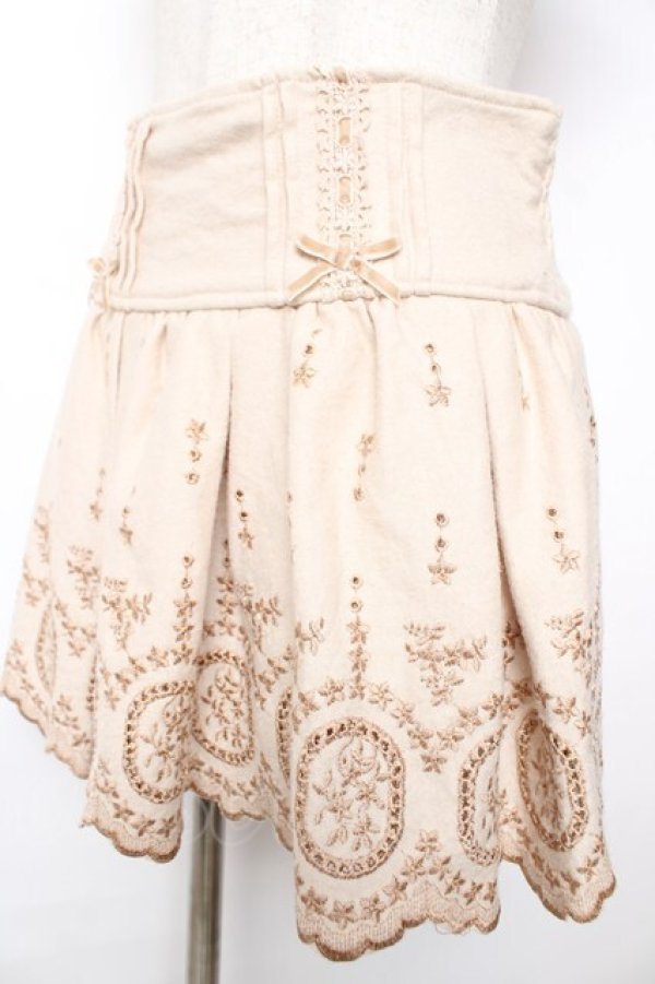 画像3: LIZ LISA / 刺繍スカラップスカパン 0 ベージュ Y-25-12-08-039-LO-PA-SZ-ZY (3)