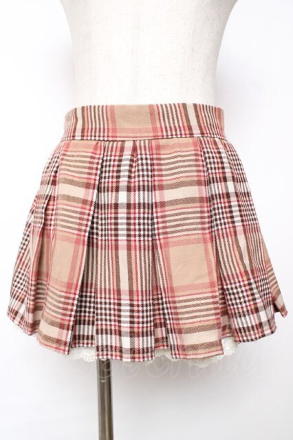 画像1: LIZ LISA / チェック柄プリーツミニスカート 0 キャメル Y-25-12-08-041-LO-PA-SZ-ZY (1)